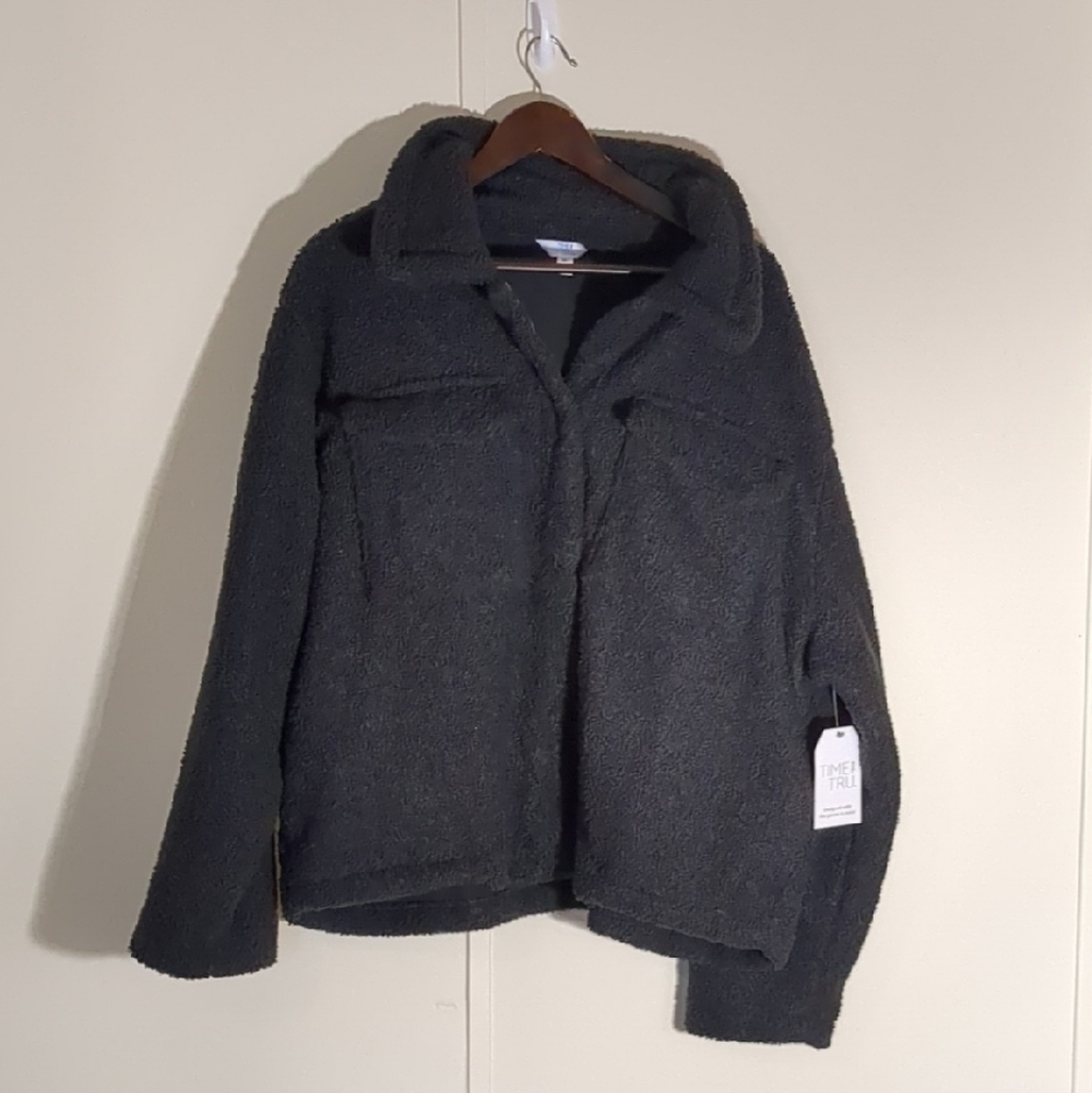 Time and Tru Charcoal Teddy Jacket